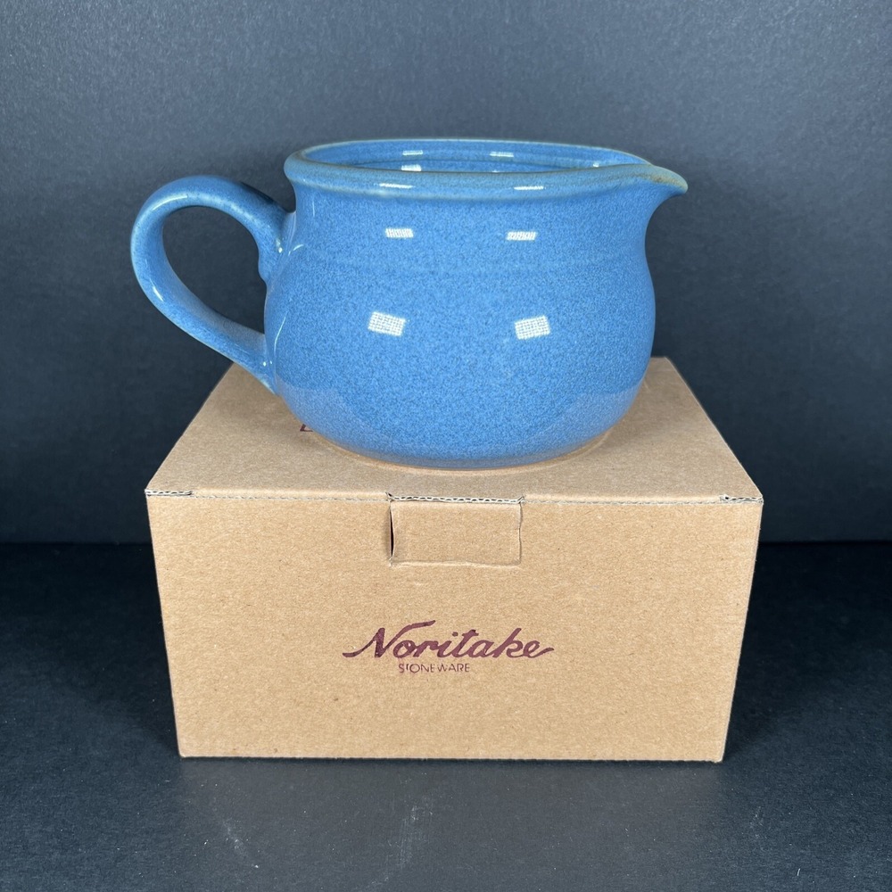 Noritake Blue  Gravy Boat Sauce Bowl Stoneware #8037‎ NEW IN BOX